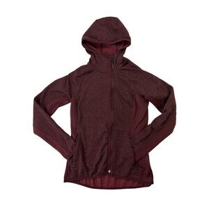 The North Face Women Hooded Lightweight Zip Jacket Burgundy Athletic Zipped S